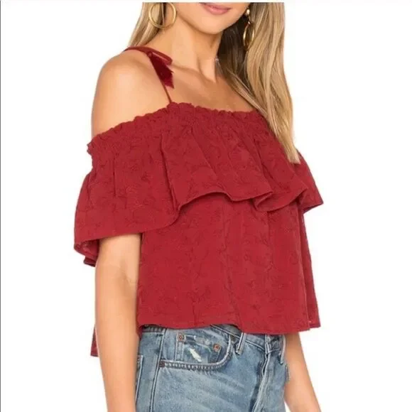 🥥 Revolve Blossom Top in Palm Floral Embroidery - Picture 2 of 8